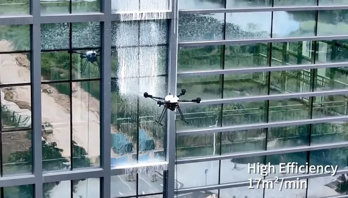 Дрон для высоковольтной очистки солнечных панелей ZAi-MX15 для решений по очистке окон и стен высотных зданий